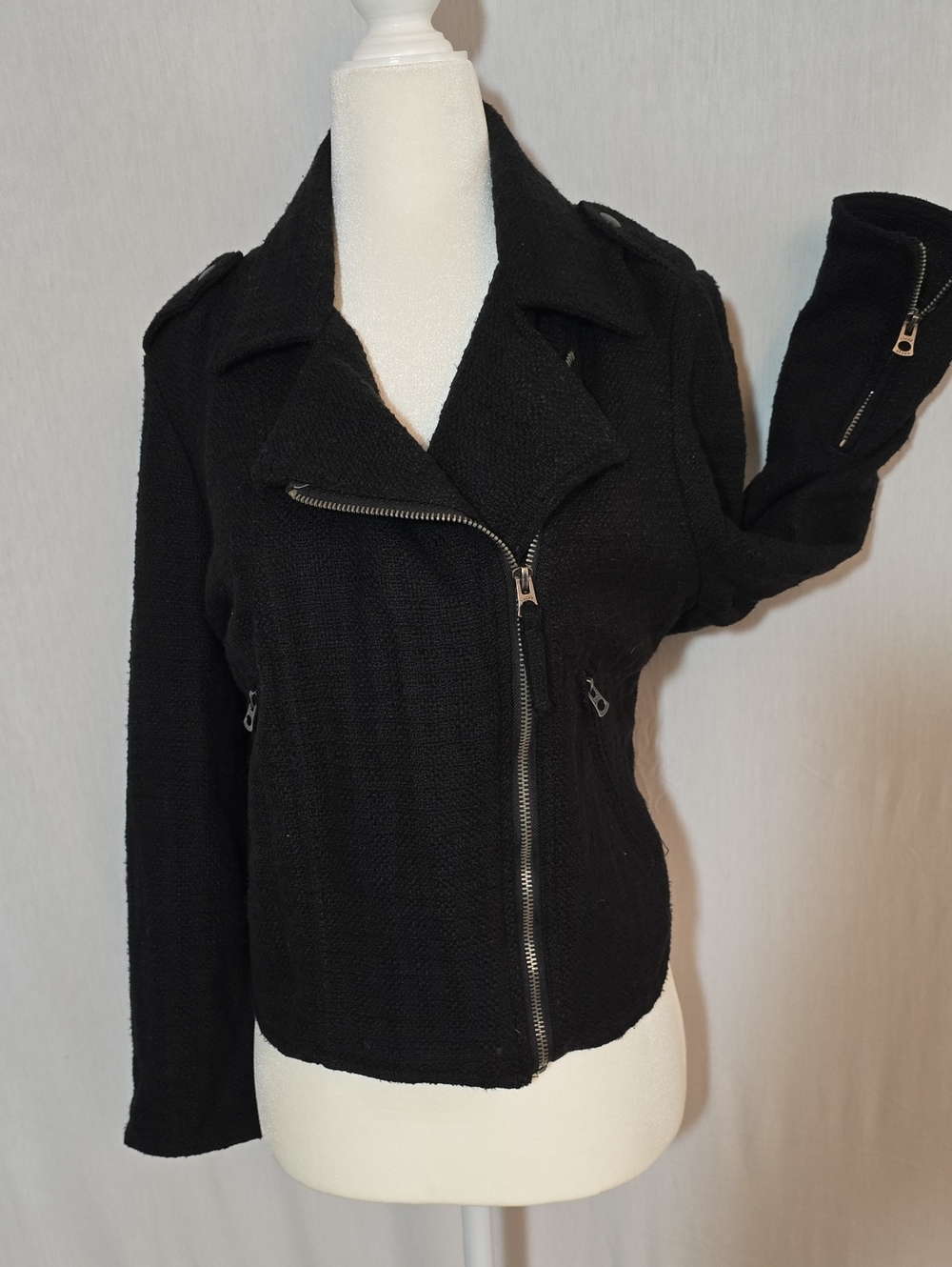 Excellent Condition. Lucky Brand Black Asymmetrical Zip Moto Jacket